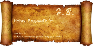 Hohn Bagamér névjegykártya
